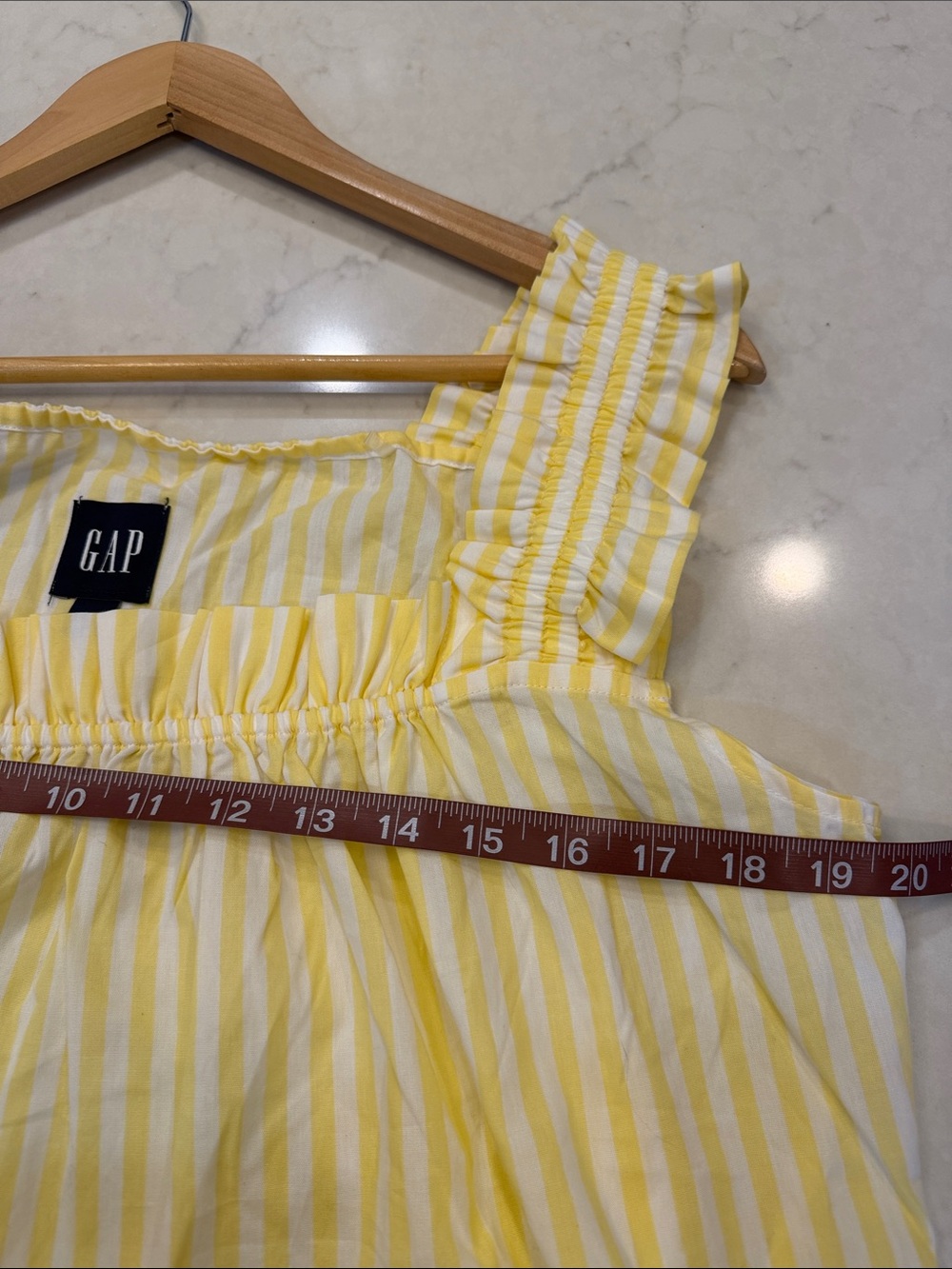 Gap Ruffle Poplin Yellow Gingham Ruffle Pajama Set Size Medium - Picture 5 of 9